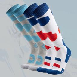 1 par meias de esqui grossas inverno meias térmicas joelho alta neve meias esportivas para homens mulheres esqui snowboard caminhadas ao ar livre - Image 2