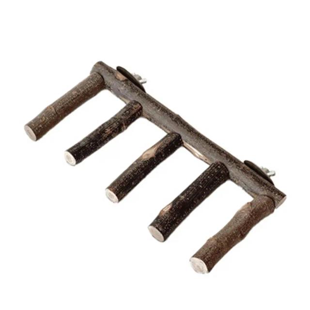 Escada de Madeira para Pássaros: Brinquedos de Mastigação e Suporte para Gaiolas de Papagaios Pequenos e Médios
