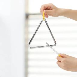 Instrumento triangular feito à mão, braçadeiras de metal, ferramenta de iluminação musical com pino de disparo para jantar, sino, música em sala de aula - Image 3