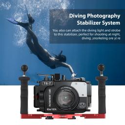 Dual Handle Camera Diving Rig, Handheld, impermeável, bandeja subaquática, estabilizador, habitação, suporte para GoPro, Canon, Sony, Nikon, DSLR - Image 2