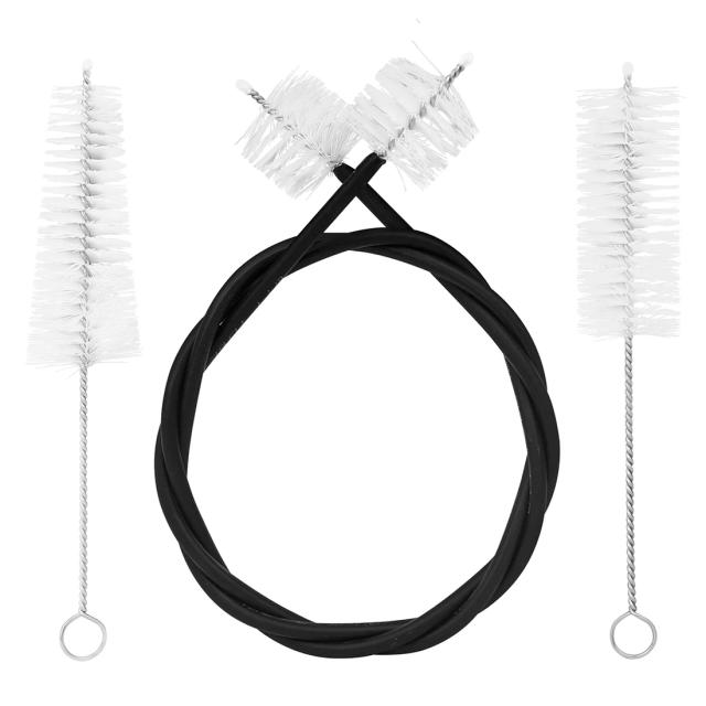 Conjunto de 3 Escovas de Limpeza para Trompete: Escova Flexível para Pistão e Bocal em Branco com Peças de Bronze Limpas