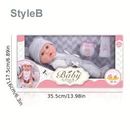 Conjunto de boneca bebê de 12 ''/30 cm em caixa de presente com acessórios chupeta rosa, brinquedo de boneca reborn de vinil, presente de Natal para menina menino criança - Image 6