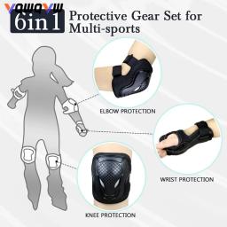 1 conjunto de joelheiras para patinação, equipamento de proteção, skate, ciclismo, sapatos de patinação, equipamento de proteção esportiva - Image 5