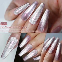 LILYCUTE-Sparking Cat Esmalte em gel magnético, Semi permanente, verniz UV, Top Coat, Glitter Snowlight, 7ml, 2 em 1 - Image 4