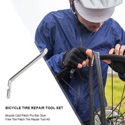 Bicicleta pneu kit de reparação, remendo de borracha plana, sem cola, punção ferramenta, para ciclismo - Image 4