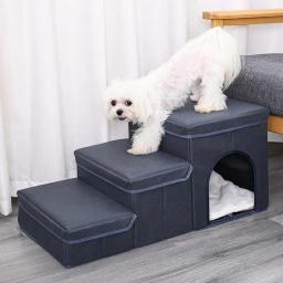 Passos dobráveis para animais de estimação com caixa de armazenamento, Escada para cães, Passos portáteis para cães, Escada para casa, Sofá-cama - Image 2