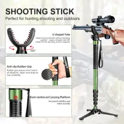 Manbily G-333 Monopé para Caça 5 Seções para Câmera DSLR Tripé Arma Rifle Rest 360 °   Acessórios para bastões de tiro rotativos - Image 2