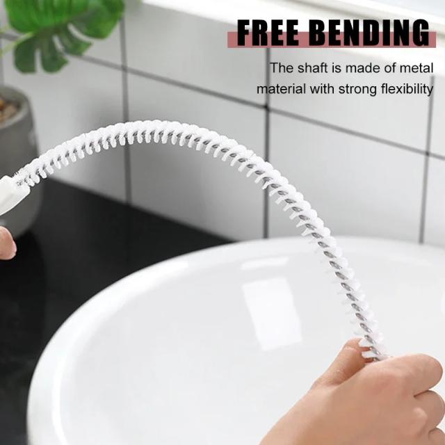 Dreno de Cabelo Flexível 45cm: Removedor de Entupimentos para Pia e Banheira, Escova e Ferramenta de Limpeza de Esgotos