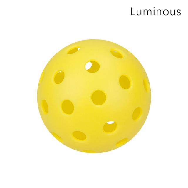 Bola de Pickleball Brilhante para Competição Noturna - Luminosidade Verde Durável com 40 Buracos, 74mm