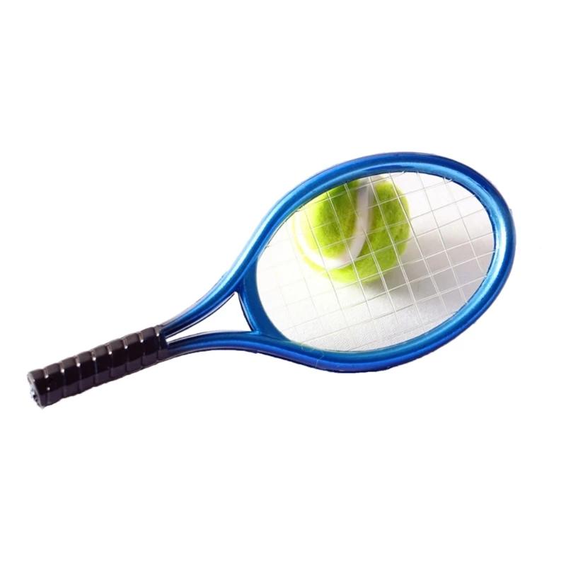 Casa Raquete De Tênis E Conjunto De Bola, Mini Simulação Equipamentos Esportivos, Fotografia Props Kit para Crianças, Ao Ar Livre, Dropshipping - Image 1