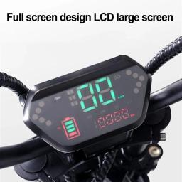 36 48v 60v 72v display lcd medidor painel de controle acessórios da bicicleta elétrica para scooter motor interface 6pin - Image 6