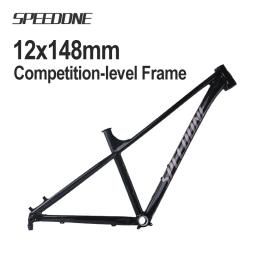 SPEEDONE Racetrack Quadro de bicicleta cônico 26/27.5/29er MTB Quadro de bicicleta de alumínio ultraleve roteamento interno 12x148mm Boost através do eixo - Image 1