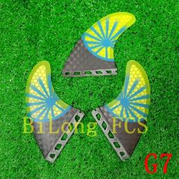 Conjunto de aleta de prancha BiLong-Plug, aleta, fibra de vidro Honeycomb com carbono, 3Fin Surf, Fins Thruster, 3Fin, Tamanho G7 - Image 3