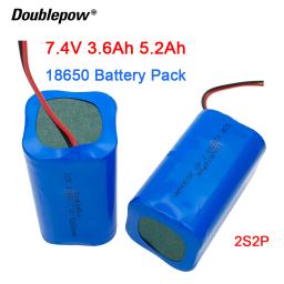Doublepow 7.4v 18650 bateria de lítio 3600mah/5200mah bateria recarregável megafone alto-falante placa proteção + plugue XH-2P - Image 1