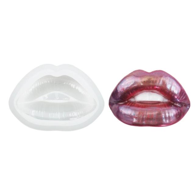 Molde de Silicone para Velas e Ornamentos de Resina em Formato de Lábios