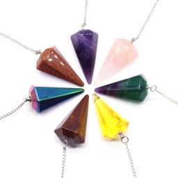 Cura Pêndulo De Cristal Adivinhação Radiestesia, 7 Chakra, Pêndulos De Quartzo, Pedras Preciosas Naturais, Reiki, Wicca, Pingente Espiritual - Image 4