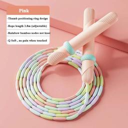 2.8m bambu conjunta pular corda pvc iniciantes adultos crianças macio frisado sem emaranhado segmentado fitness pular corda exercício - Image 2