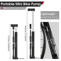 West biking-alta pressão bomba de ar para bicicleta, mini bomba liga portátil com medidor, válvula Schrader presta, inflator pneu - Image 6