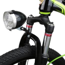 Luz dianteira de bicicleta vintage retro com prateleira, farol de aviso de segurança, luzes de equitação noturna, acessórios de ciclismo 3 LED 1pc - Image 4
