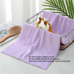 Fleece Cage Liners para pequenos animais de estimação, cobertores macios, cobaia, hamster, tapete de cama, toalhas de banho, acessórios hamster, itens, 2pcs - Image 2