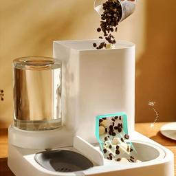 2-em-1 animal de estimação alimentador automático cão gato fonte potável dispensador de água comida tigela pet suprimentos para cachorro gatinho filhote de cachorro acessórios - Image 2