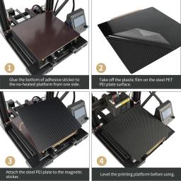 Folha PEI texturizada para impressora 3D, placa de construção Hot Bed, PET liso, base magnética, FYSETC Voron 2,4, 350x350mm - Image 6