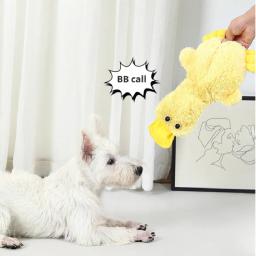 Brinquedo de pelúcia pato amarelo para cão e gato, treinamento interativo, brinquedos de pelúcia, bonito, sem preenchimento, mastigação, Pet Shop - Image 6