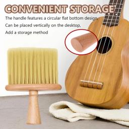 Escova de madeira Handheld Cleaner Remoção de poeira Escova de cerdas Instrumento de cordas Suave Limpeza Profunda Fit para Guzheng, Violino, Piano - Image 5