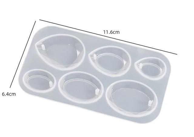 Molde de Silicone Oval em Forma de Lágrima para Cabochões: Crie Jóias em Resina Epóxi, Pingentes e Brincos com Este Molde DIY