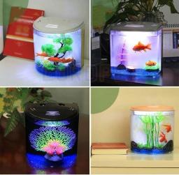 Sunsun-Mini Aquário com Filtro De Água, Bomba De Ar Silenciosa, LED Ecologia, USB portátil, Nano Desktop Aquarium, Betta Fish, Goldfish, 5L - Image 3