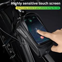 NEWBOLER-impermeável Touchscreen telefone caso suporte, 2L quadro, tubo frontal, ciclismo saco, acessórios de bicicleta, 7,2 polegadas - Image 4