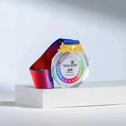 Cristal Medalha Octogonal Personalizado DIY Vidro Prêmios para Dança Cantar Esporte Competição Troféu Lembrança Crystal Craft Gift - Image 4