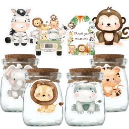 Carton Animal Paper Tags, Embrulho de Etiquetas para Crianças, Artesanato DIY, Selva, Safari, Floresta Animal, Decorações de Festa de Aniversário, 48Pcs, Lote - Image 1