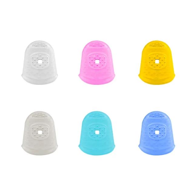 Dedais de Silicone Coloridos para Costura - 5 Peças Respiráveis e Ergonomicamente Projetadas para Proteção ao Jogar Guitarra e DIY