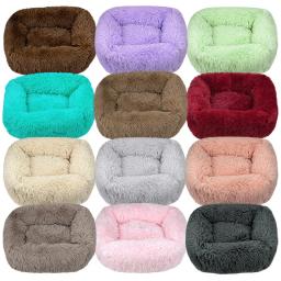 Cama de dormir de pelúcia fofa para pet, camas quadradas, almofada fofa, pequeno, médio, grande, gato, acessórios para cães, inverno - Image 5