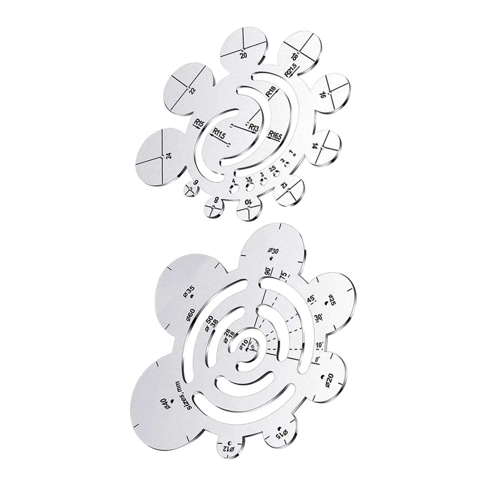 Círculo Estêncil para Artesanato, Desenho Réguas, Metal Cutting Template, DIY - Image 1