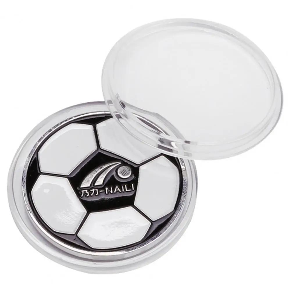 Moedas do lance alta dureza resistente à abrasão padrão claro alívio de futebol visível duas-face árbitro flip coins futebol fornecimento - Image 1