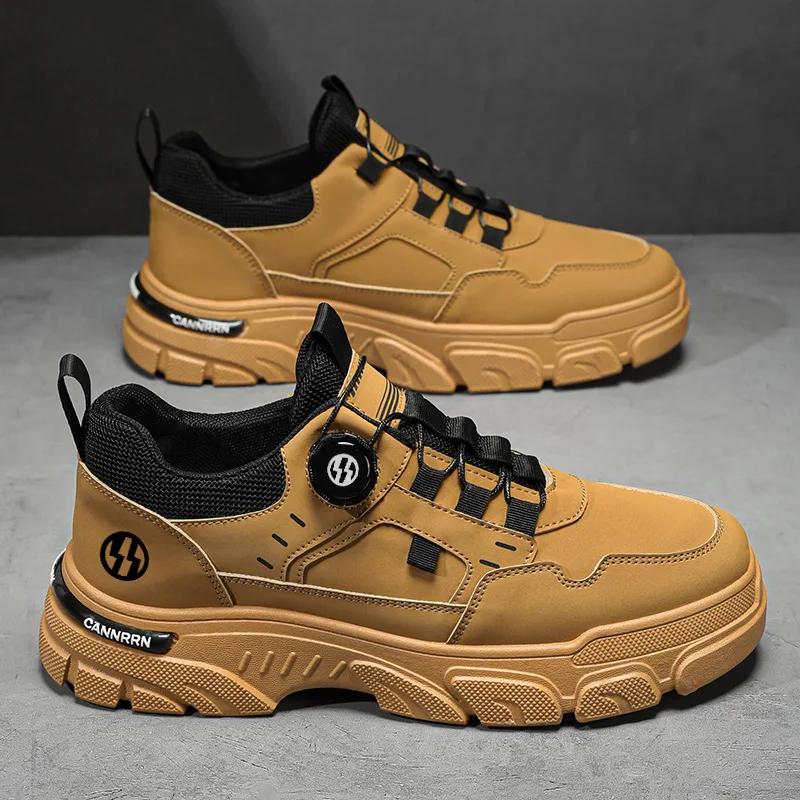 Botas masculinas de trabalho ao ar livre, sapatilhas casuais, botas natas versáteis, sapatos de plataforma confortáveis, alta qualidade, outono, 2024 - Image 1