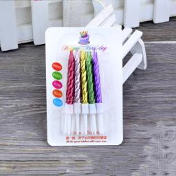 Tópico Cor Velas De Aniversário Com Suporte, Bolo De Vela, Fontes Do Partido Do Evento, Decoração Do Casamento, 10Pcs por Conjunto - Image 4