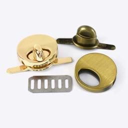 2/5 pçs meetee 25mm sacos de metal fecho de bloqueio redondo fundição torção mortise fechaduras fivela diy bolsa lockstitch fivelas acessório - Image 2