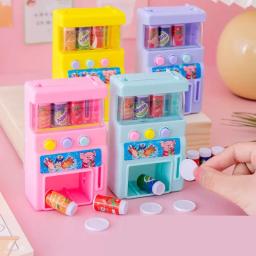 Self-Service Vending Machine com Mini Coins, Kids Simulation Brinquedos, Cor Aleatória, Drinks Play, 1Pc - Image 1