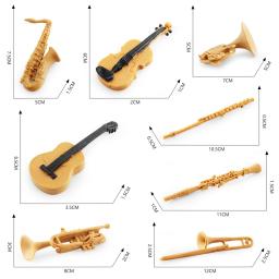 Miniatura MIN Conjunto de Instrumentos Musicais, Modelo, Incluindo Violino, Trombeta, Sax, Guitarra, Clarinete, Trompa, Trombone, Figuras, Simulação, 8Pcs - Image 3