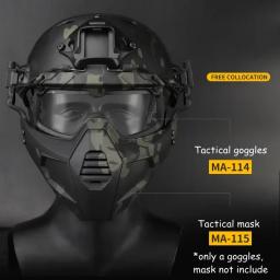 Óculos tático à prova de vento proteção caça tiro treinamento óculos segurança aitsoft paintball combate óculos claros - Image 4