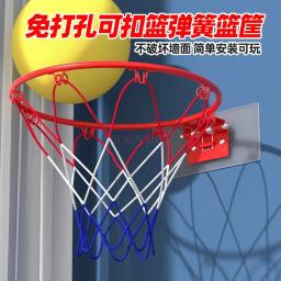 Aro de basquete infantil interno e externo, bola silenciosa, cesta doméstica, tipo de suspensão, sem perfuração, primavera - Image 1