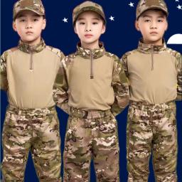 Meninos uniforme tático conjuntos de roupas de caça crianças airsoft camuflagem ternos caminhadas treinamento ao ar livre pai-filho - Image 4