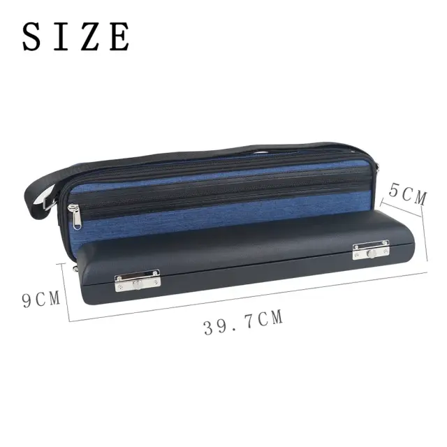 Caixa Portátil para Flauta de 16 Buracos em Couro com Bolsa de Pano Oxford e Acessórios Acolchoados para Instrumentos de Sopro