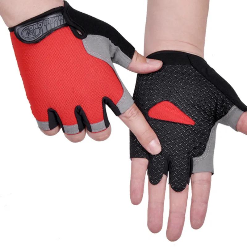 Masculino feminino luvas de ginásio levantamento de peso treinamento de fitness não deslizamento palma protetor respirável bicicleta sem dedos ciclismo luvas - Image 1