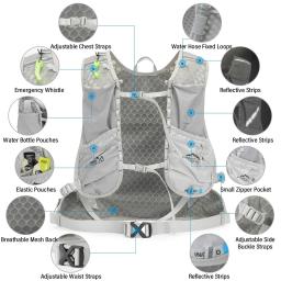 Inoxto leve hidratação colete mochila, homens ciclismo saco, corrida e montanhismo saco, montando colete pack, 12L - Image 5