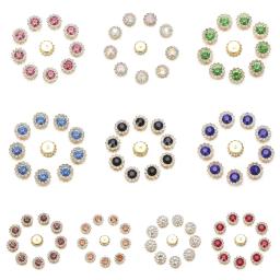 10 pçs botões de strass em forma de flor de cristal brilhante pedra de vidro de aço inferior roupas decoração acessórios de costura - Image 2