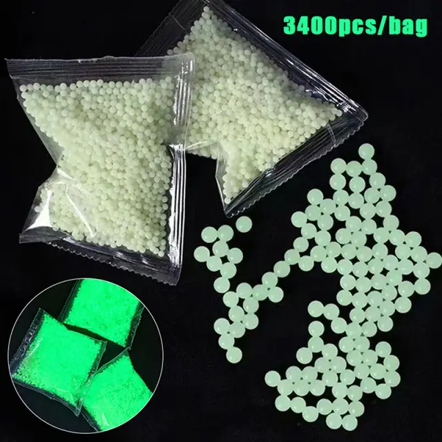 Balas de Água Fluorescentes para Aventura Noturna em Jogos de Batalha Airsoft 7-8mm
